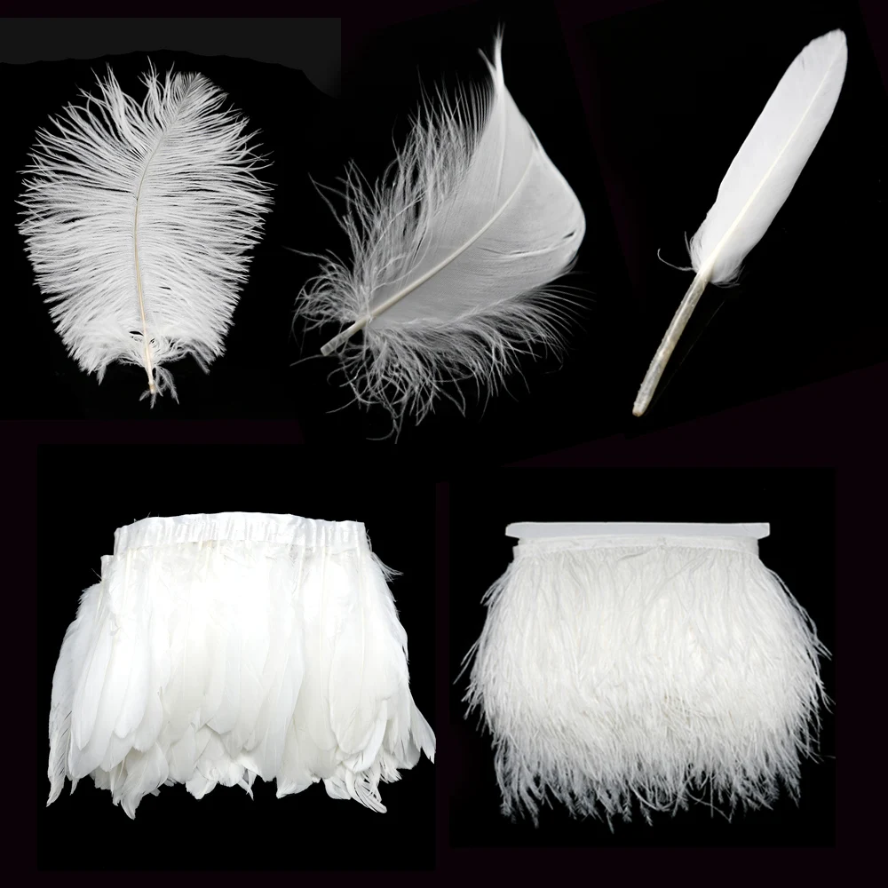 New Arrival White Feather Ostrich/Goose Feather DIY Wedding Decorations Elegant Party Clothes Supplies Feathers Fringe Trim
New Arrival White Feather Ostrich/Goose Feather DIY Wedding Decorations Elegant Party Clothes Supplies Feathers Fringe Trim