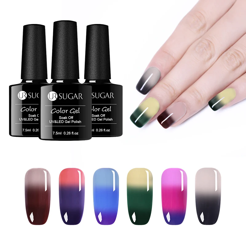 UR SUGAR Thermal Nail Gel Polish 7.5ML Temperature Color Changing Glitter Gel Nail Art Soak Off 3 Colors UV Led Lacquer Varnish
UR SUGAR Thermal Nail Gel Polish 7.5ML Temperature Color Changing Glitter Gel Nail Art Soak Off 3 Colors UV Led Lacquer Varnish