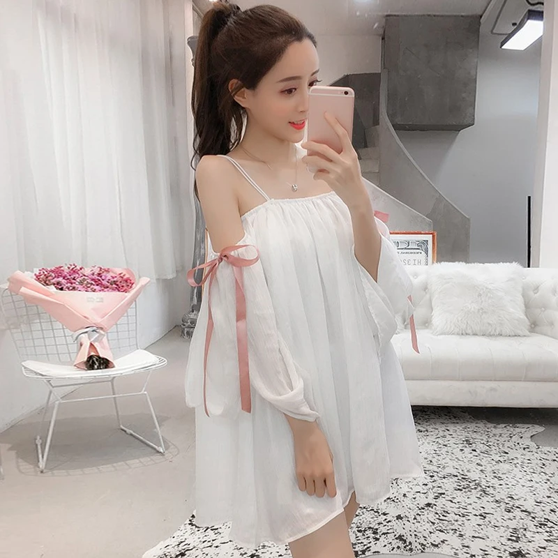 fashion Women's Clothing New Arrival Summer Sweet loose spaghetti strap Slash neck lace up bow Half kawaii Solid white dresses
fashion Women's Clothing New Arrival Summer Sweet loose spaghetti strap Slash neck lace up bow Half kawaii Solid white dresses