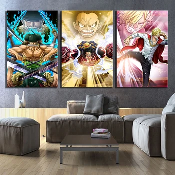 3 Piece Cartoon Pictures Luffy Zoro Sanji Straw Hat Pirate ONE PIECE Anime Poster Canvas Art Wall Paintings for Home Decor
3 Piece Cartoon Pictures Luffy Zoro Sanji Straw Hat Pirate ONE PIECE Anime Poster Canvas Art Wall Paintings for Home Decor