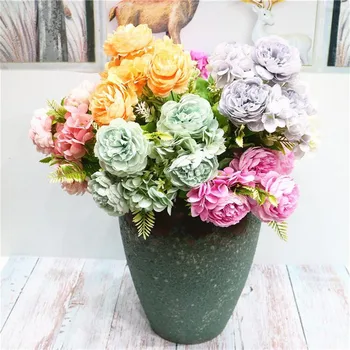 6Pcs Fake Peony & Hydrangea (7 heads/bunch) 14.17" Length Simulation Core Peonia for Home Wedding Decorative Artificial Flowers
6Pcs Fake Peony & Hydrangea (7 heads/bunch) 14.17" Length Simulation Core Peonia for Home Wedding Decorative Artificial Flowers