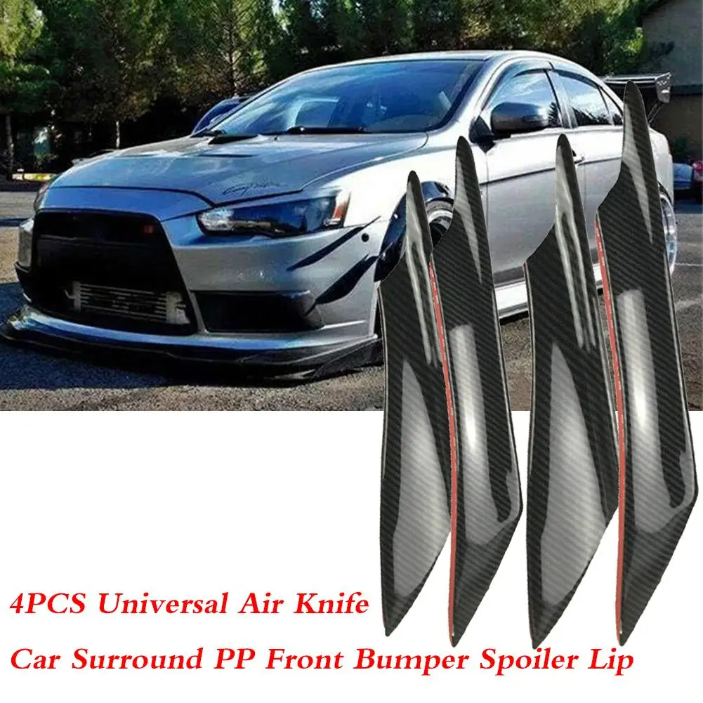 4PCS Universal Air Knife Car Surround PP Front Bumper Spoiler Lip Splitter Fin Black Car Styling Accessories
4PCS Universal Air Knife Car Surround PP Front Bumper Spoiler Lip Splitter Fin Black Car Styling Accessories