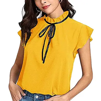 Women Ruffles Chiffon Blouse Turtleneck Bow Elegant Solid Tops Blouses Vintage Solid Summer Bowknot Shirts Slim
Women Ruffles Chiffon Blouse Turtleneck Bow Elegant Solid Tops Blouses Vintage Solid Summer Bowknot Shirts Slim