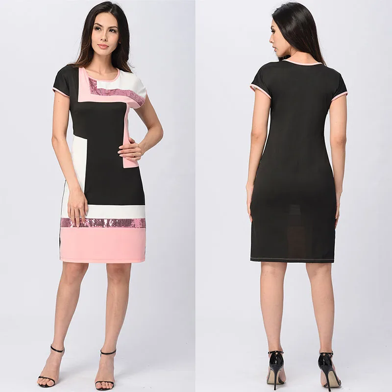 Summer Bodycon Mini Boho Dress For Women Splicing Fashion Sequin Patchwork Robe Round Neck Evening Party Ladies 2019 Vestidos
Summer Bodycon Mini Boho Dress For Women Splicing Fashion Sequin Patchwork Robe Round Neck Evening Party Ladies 2019 Vestidos