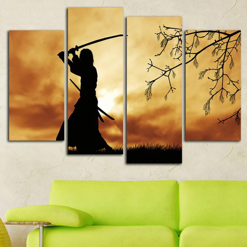 Wall Art Modular Poster Framework HD Printed Modern 4 Panel Japanese Samurai Painting Canvas Living Room Pictures Home Decor
Wall Art Modular Poster Framework HD Printed Modern 4 Panel Japanese Samurai Painting Canvas Living Room Pictures Home Decor