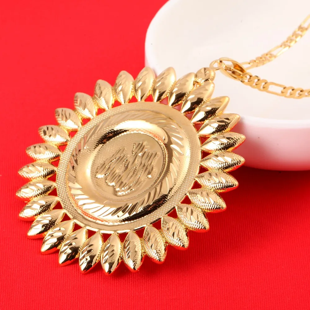 Big Allah Flower Pendant Gold Color Mohammed Necklace Pendant Islam Jewelry Arabic Middle East Jewellery
Big Allah Flower Pendant Gold Color Mohammed Necklace Pendant Islam Jewelry Arabic Middle East Jewellery