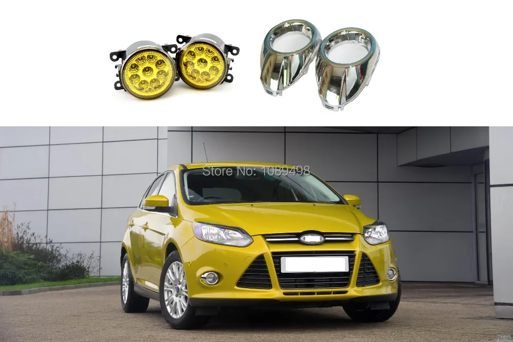 1 Set LED front fog lamps yellow with chrome fog light covers kit for Ford Focus 3 III 2012
1 Set LED front fog lamps yellow with chrome fog light covers kit for Ford Focus 3 III 2012