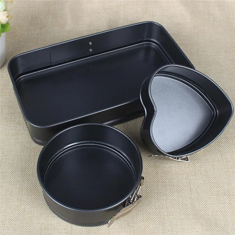 Baking tools 3pcs/set non-stick mini square heart round live bottom cake mold oven mold set with a lock
Baking tools 3pcs/set non-stick mini square heart round live bottom cake mold oven mold set with a lock