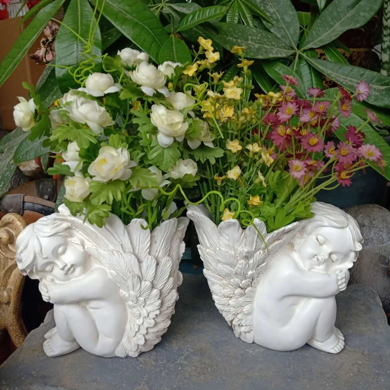 Creative Nordic style little angel flower pot vase Little fairy wing Retro Cupid Home decoration Desktop storage Resin Punch
Creative Nordic style little angel flower pot vase Little fairy wing Retro Cupid Home decoration Desktop storage Resin Punch