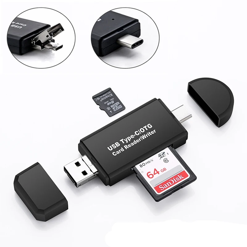 3 In 1 Card Reader Adapter Type C/micro USB/USB OTG USB 2.0 Universal OTG TF/SD for MacBook Android Computer Extension Headers
3 In 1 Card Reader Adapter Type C/micro USB/USB OTG USB 2.0 Universal OTG TF/SD for MacBook Android Computer Extension Headers