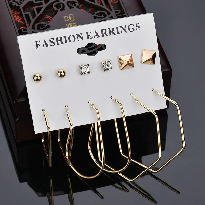 Terreau Kathy Brincos 2017 Fashion 6 pair/set Trendy Style Women Geometric Rhinestone Clip On Earrings Stud Earrings For Women
Terreau Kathy Brincos 2017 Fashion 6 pair/set Trendy Style Women Geometric Rhinestone Clip On Earrings Stud Earrings For Women