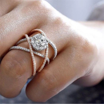 Creative Cross Zircon 14K Rose Gold Diamond Ring for Women Bague Bizuteria Anillos Ring Female Gemstone 14K gold peridot Jewelry
Creative Cross Zircon 14K Rose Gold Diamond Ring for Women Bague Bizuteria Anillos Ring Female Gemstone 14K gold peridot Jewelry