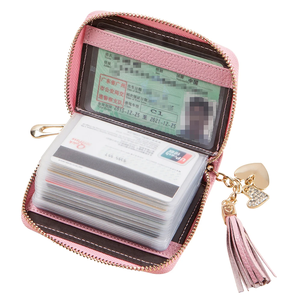Женский бумажник для карт из натуральной кожи пластиковый держатель кредитных с