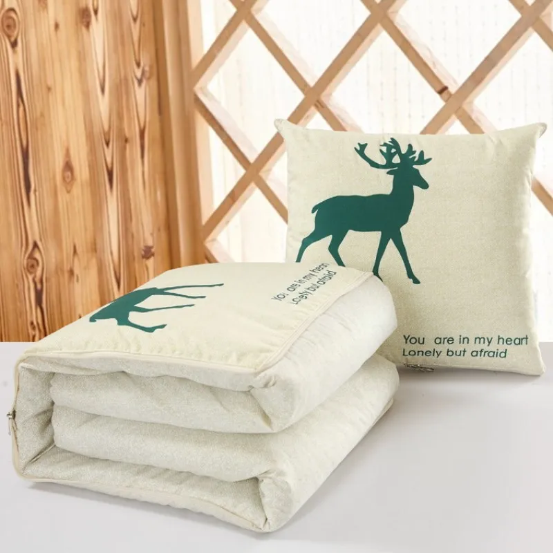 Pillow Cushion Blanket 2 In 1 Printed Cartoon Elk Blankets for Car Soft Summer 100% Cotton Throw Blankets Bed Cover 100x150cm
Pillow Cushion Blanket 2 In 1 Printed Cartoon Elk Blankets for Car Soft Summer 100% Cotton Throw Blankets Bed Cover 100x150cm