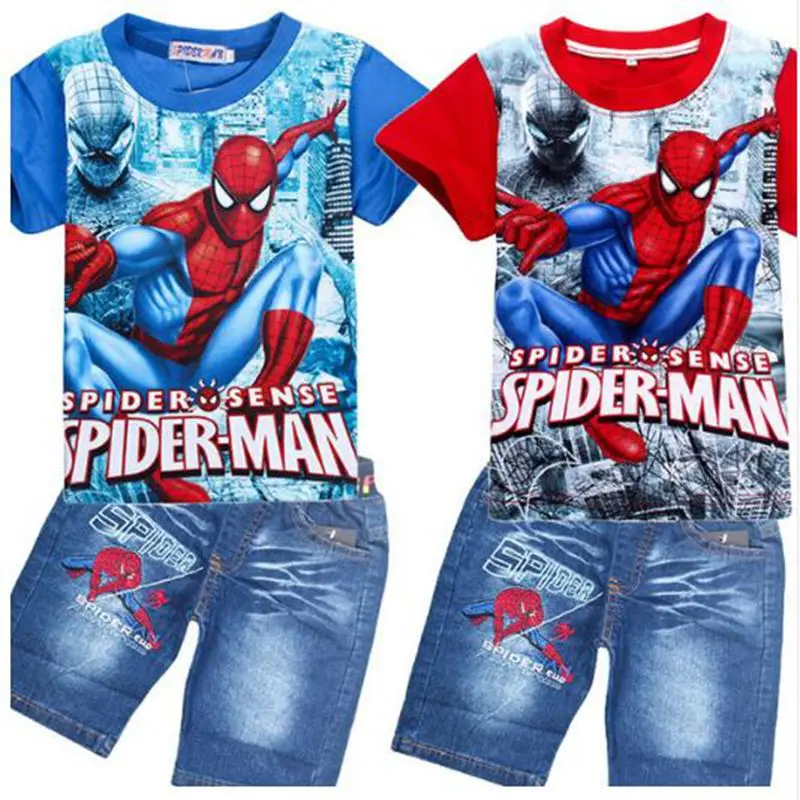 Baby Kids Spider-Man Teens Suits Shirt Jeans Shorts Pants Cartoon Clothes Set Summer Children Boys SpiderMan Clothing Sets
Baby Kids Spider-Man Teens Suits Shirt Jeans Shorts Pants Cartoon Clothes Set Summer Children Boys SpiderMan Clothing Sets