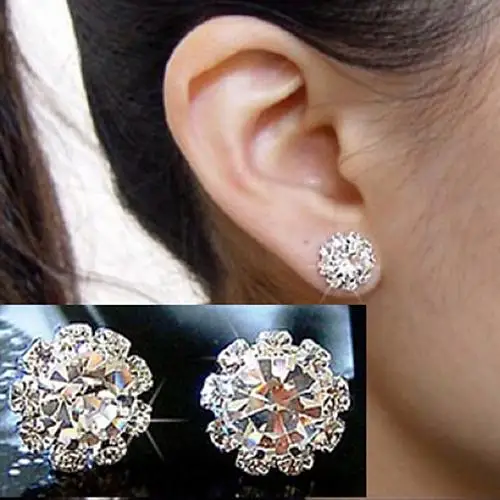 Women's Fashion Shining Rhinestone Flower Charm Jewelry Ear Studs Earrings Crystal Silver Stud Earrings Women Wedding Gift
Women's Fashion Shining Rhinestone Flower Charm Jewelry Ear Studs Earrings Crystal Silver Stud Earrings Women Wedding Gift