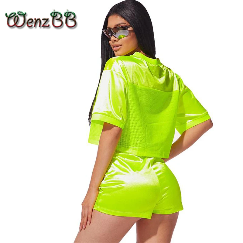 Wenzbb Neon Shorts Two Piece Set Women Casual High Street Short Sleeve Crop Top + Shorts Summer Sport Outfit 2 Piece Set
Wenzbb Neon Shorts Two Piece Set Women Casual High Street Short Sleeve Crop Top + Shorts Summer Sport Outfit 2 Piece Set