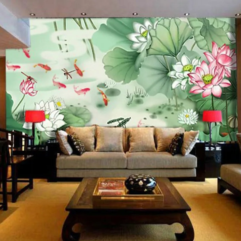 beibehang TV wall wallpaper background wallpaper classical sofa carp pond lotus nine fish Figure papel de parede para quarto
beibehang TV wall wallpaper background wallpaper classical sofa carp pond lotus nine fish Figure papel de parede para quarto