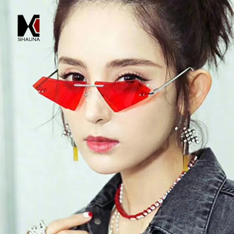 SHAUNA Unique Rimless Women Diamond Sharp Sunglasses Fashion Double Lens Cat Eye Men Red Tinted/Clear Lens Shades UV400
SHAUNA Unique Rimless Women Diamond Sharp Sunglasses Fashion Double Lens Cat Eye Men Red Tinted/Clear Lens Shades UV400