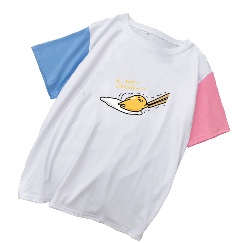 Harajuku Summer T Shirt Women Short Sleeve Kawaii Gudetama Cartoon Printed T-shirt Loose Casual Patchwork Cotton Tee Shirt Femme
Harajuku Summer T Shirt Women Short Sleeve Kawaii Gudetama Cartoon Printed T-shirt Loose Casual Patchwork Cotton Tee Shirt Femme