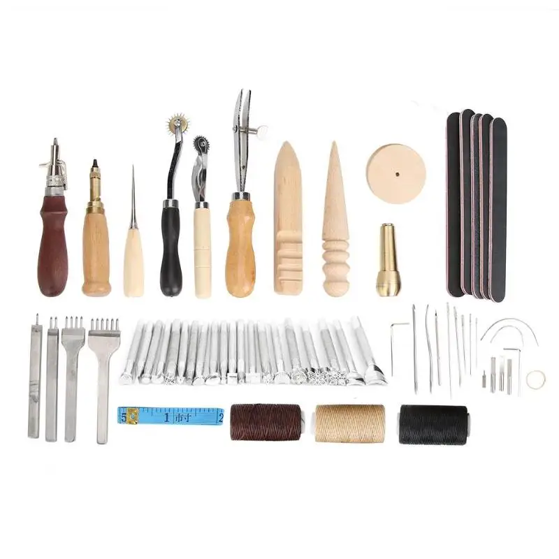 59pcs DIY Tools Handmade Leather Set Suits Belt Puncher Device Hand Tool Handmade Leather Suits Tools Punch Kit Set for Home
59pcs DIY Tools Handmade Leather Set Suits Belt Puncher Device Hand Tool Handmade Leather Suits Tools Punch Kit Set for Home