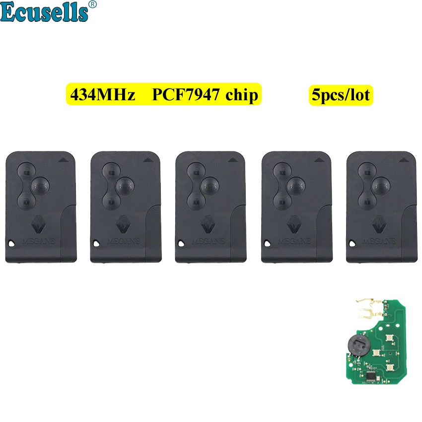 5pcs/lot Smart card 3 Button Remote key 434Mhz PCF7947 Chip for Renault Megane Scenic with Uncut Key Blade with LOGO
5pcs/lot Smart card 3 Button Remote key 434Mhz PCF7947 Chip for Renault Megane Scenic with Uncut Key Blade with LOGO
