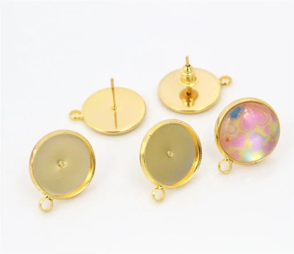 14mm 10pcs/Lot Gold Colors Earring Studs,Earrings Blank/Base,Fit 14mm Glass Cabochons,earring setting-T2-09
14mm 10pcs/Lot Gold Colors Earring Studs,Earrings Blank/Base,Fit 14mm Glass Cabochons,earring setting-T2-09