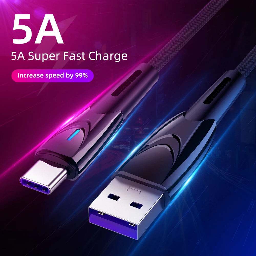 Type C LED Light 5A Super Fast Charging USB-C Cable Data Cord Phone QC 4.0 USB Cable For Huawei P20 Mate 20 Pro For Samsung S9
Type C LED Light 5A Super Fast Charging USB-C Cable Data Cord Phone QC 4.0 USB Cable For Huawei P20 Mate 20 Pro For Samsung S9