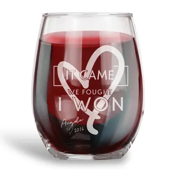 Funny Personalized Stemless Wine Glass,It Came We Fought I Won,Engraved with Name And Year
Funny Personalized Stemless Wine Glass,It Came We Fought I Won,Engraved with Name And Year