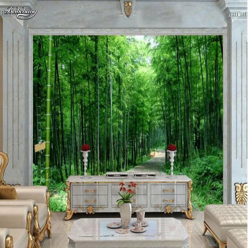 

beibehang Custom large fresco high-end atmosphere fresh bamboo forest shocked 3D mural backdrop wall non-woven fabric wallpaper