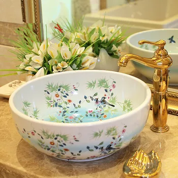 Europe style Handmade Lavabo Ceramic Washbasin Luxurious Artistic Bathroom Sink Countertop wash basin flower and bird
Europe style Handmade Lavabo Ceramic Washbasin Luxurious Artistic Bathroom Sink Countertop wash basin flower and bird