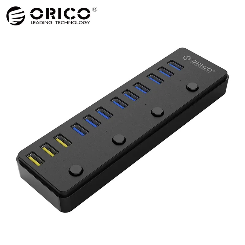 ORICO 60W USB Hub 12-port USB 3.0 Splitter 5Gbps Data Transfer 3-port BC1.2 Charging with 12V 5A Power Adapter
ORICO 60W USB Hub 12-port USB 3.0 Splitter 5Gbps Data Transfer 3-port BC1.2 Charging with 12V 5A Power Adapter