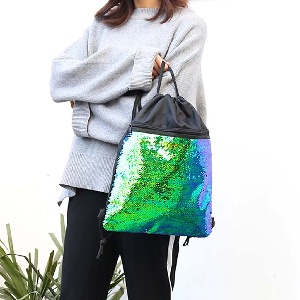 Women Fashion Beach Bag Backpack Outdoor Fitness Bag Sequins Bunch Pocket Female Drawstring Backpack Mochila Feminina sac a dos
Women Fashion Beach Bag Backpack Outdoor Fitness Bag Sequins Bunch Pocket Female Drawstring Backpack Mochila Feminina sac a dos