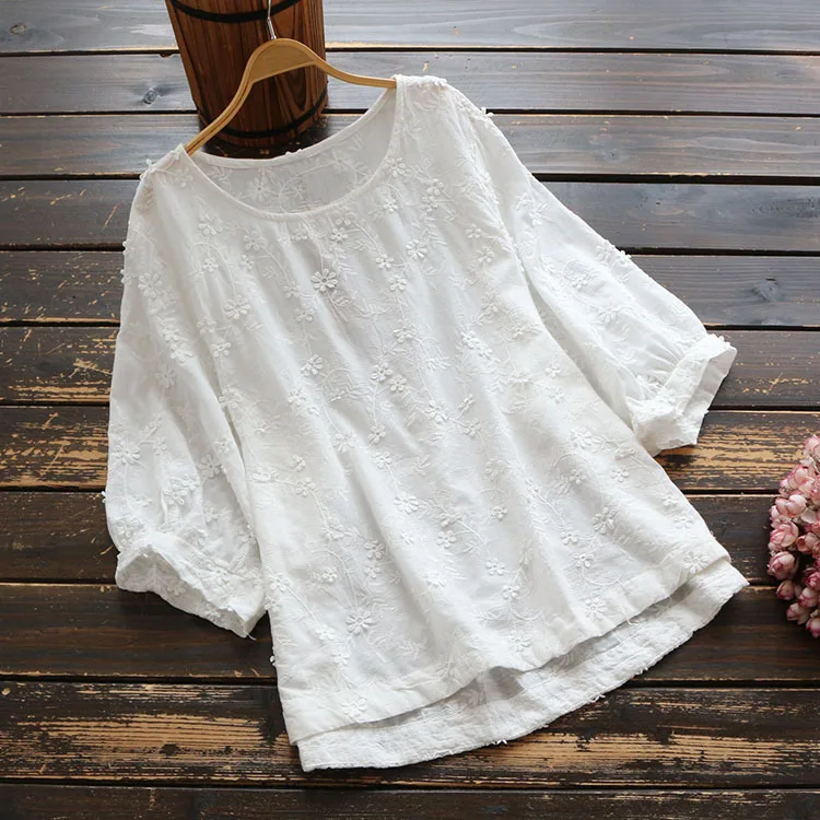6098 new summer women T-shirt mori girl simple floral embroidery women solid color half sleeve cotton t-shirt tops
6098 new summer women T-shirt mori girl simple floral embroidery women solid color half sleeve cotton t-shirt tops