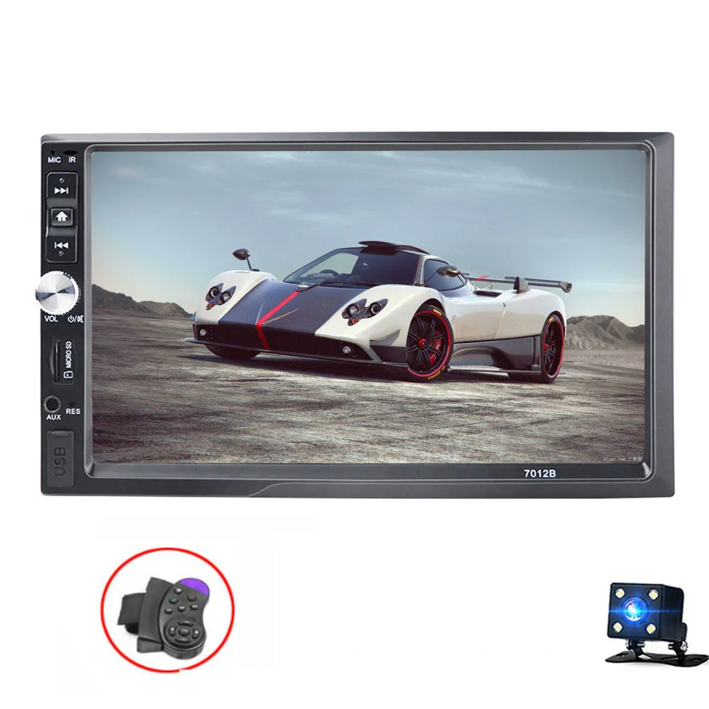 2 Din радио автомобиля 7 дюймов LCD сенсорный экран тюнер Fm передатчик MP3 MP5 плеер 12v
