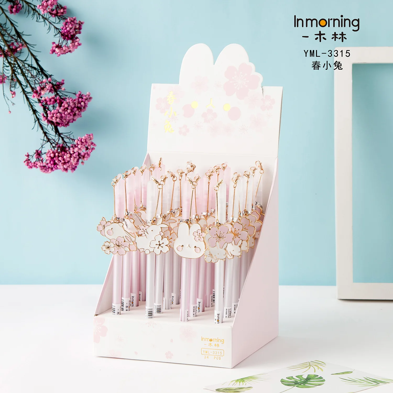 24 pcs Kawaii Gel Pens Spring Bunny Pendant black gel ink pens pens for writing Cute stationery office school supplies 0.5mm
24 pcs Kawaii Gel Pens Spring Bunny Pendant black gel ink pens pens for writing Cute stationery office school supplies 0.5mm
