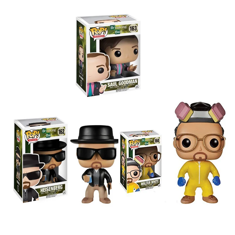 Funko POP Breaking Bad HEISENBERG SAUL GOODMAN Vinyl Action Figures brinquedos Collection Model Toys
Funko POP Breaking Bad HEISENBERG SAUL GOODMAN Vinyl Action Figures brinquedos Collection Model Toys