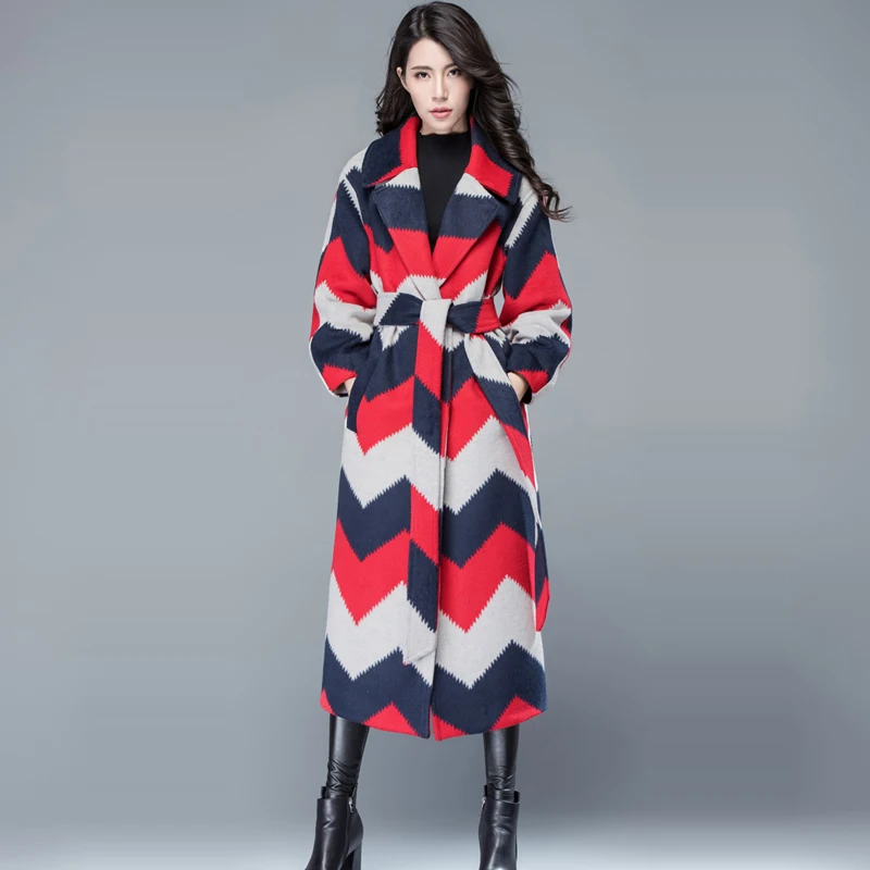 European Women's Winter Jacket Loose Large Size Long Cashmere Coat Striped Simple Elegant Women Coat Female Thick Outwear E21
European Women's Winter Jacket Loose Large Size Long Cashmere Coat Striped Simple Elegant Women Coat Female Thick Outwear E21