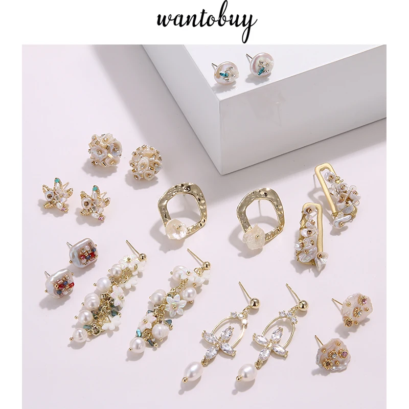 Wantobuy Baroque Simple Geometric Stud Earrings Natural Pearls S925 Silver Charm Drop Earrings Oorbellen for Women Weeding Party
Wantobuy Baroque Simple Geometric Stud Earrings Natural Pearls S925 Silver Charm Drop Earrings Oorbellen for Women Weeding Party