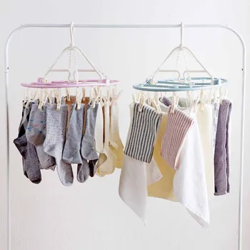 18 Clips Pegs Foldable Clothing Rack Laundry Clothes Hanger Rotatable Drying Rack For Bra Socks Underware Clothespin
18 Clips Pegs Foldable Clothing Rack Laundry Clothes Hanger Rotatable Drying Rack For Bra Socks Underware Clothespin