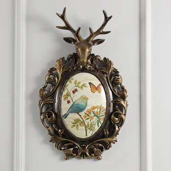 The living room wall hanging wall mural deer head soft outfit European American style retro bedroom wall decoration
The living room wall hanging wall mural deer head soft outfit European American style retro bedroom wall decoration
