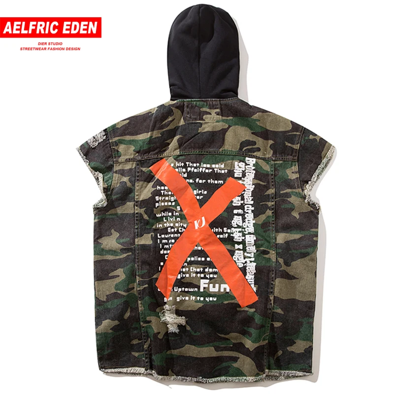 Aelfric Eden мужские жилеты военный Байкер куртка без рукавов Camoufalge большая буква X