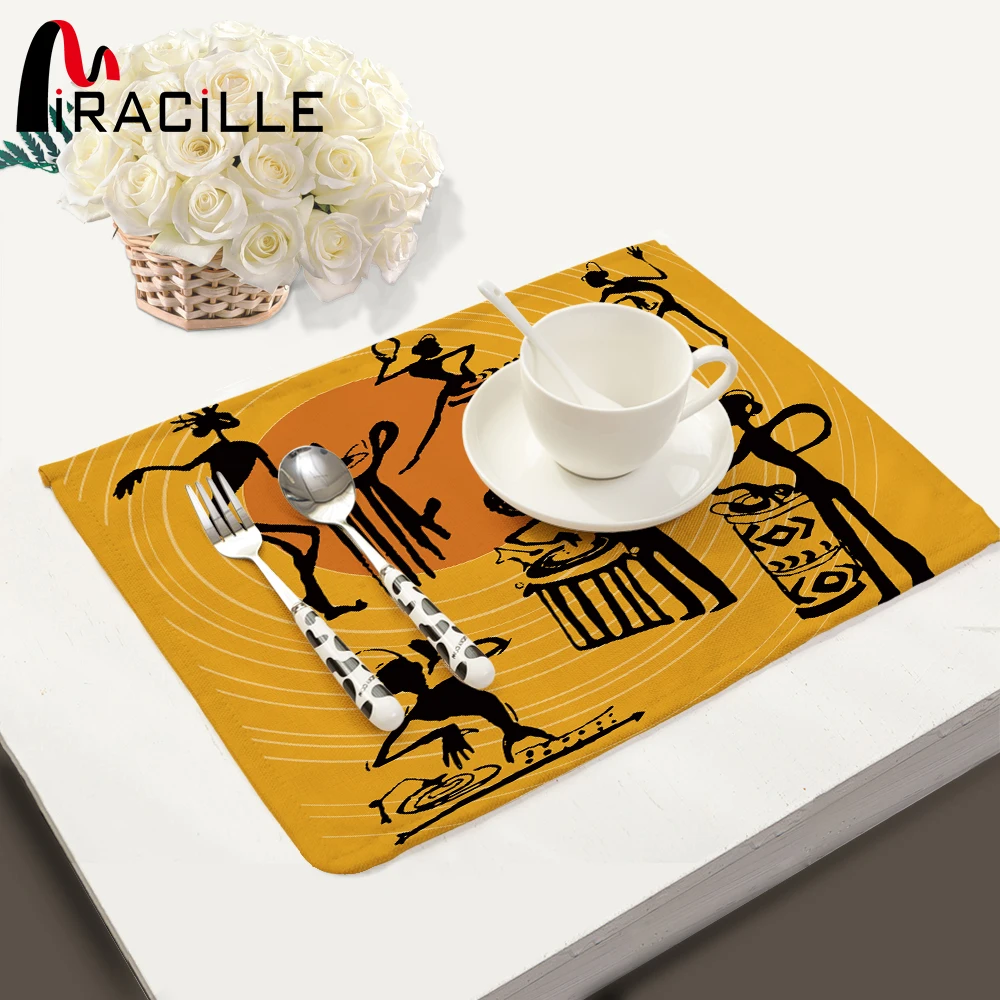 Miracille 2/4/6 pcs Cotton Linen Dining Table Placemats Coaster Kitchen Accessories African Dancing Women Print Home Decorative
Miracille 2/4/6 pcs Cotton Linen Dining Table Placemats Coaster Kitchen Accessories African Dancing Women Print Home Decorative