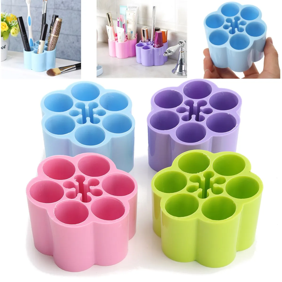 Plastic Cosmetic Lipstick Brush Pen Holder Plum Blossom Flower Shaped Makeup Case Storage Boxes Desktop Display Organizer
Plastic Cosmetic Lipstick Brush Pen Holder Plum Blossom Flower Shaped Makeup Case Storage Boxes Desktop Display Organizer