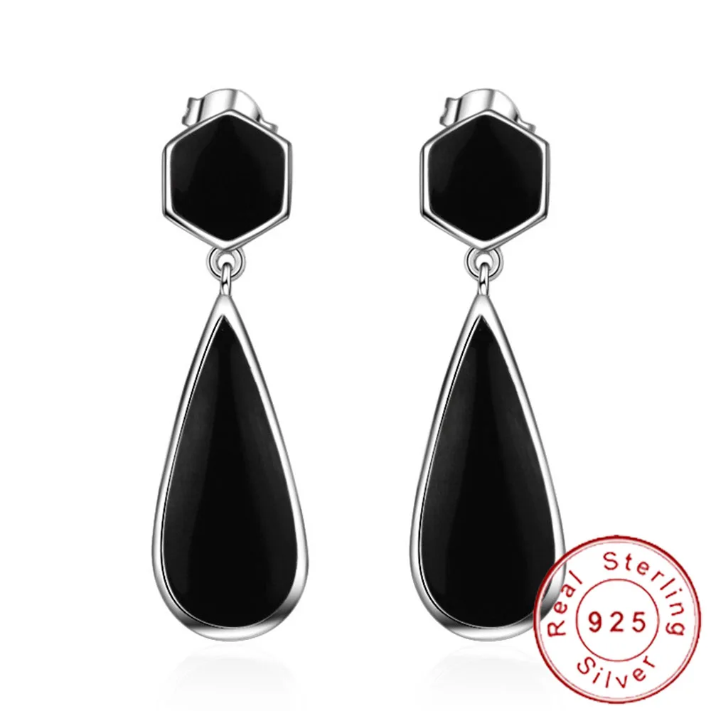 2019 Luxury Brand Black Water Tear Drop Earrings Vintage 925 Sterling Silver Long Teardrop Minimalist Classic Jewelery SE084
2019 Luxury Brand Black Water Tear Drop Earrings Vintage 925 Sterling Silver Long Teardrop Minimalist Classic Jewelery SE084