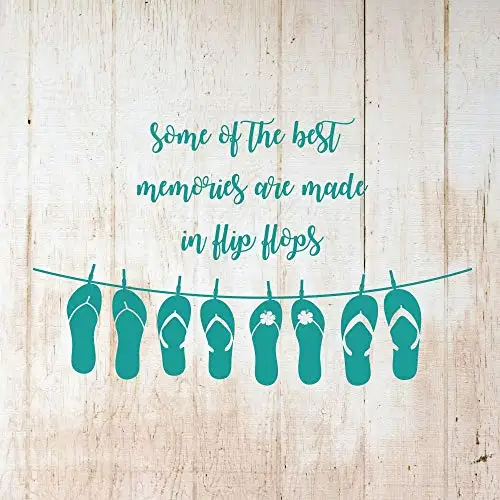 Some Of The Best Memories Are Made In Flip Flops Vinyl Sticker Art Wall Decor for Living Room Home or Beach House Decoration
Some Of The Best Memories Are Made In Flip Flops Vinyl Sticker Art Wall Decor for Living Room Home or Beach House Decoration