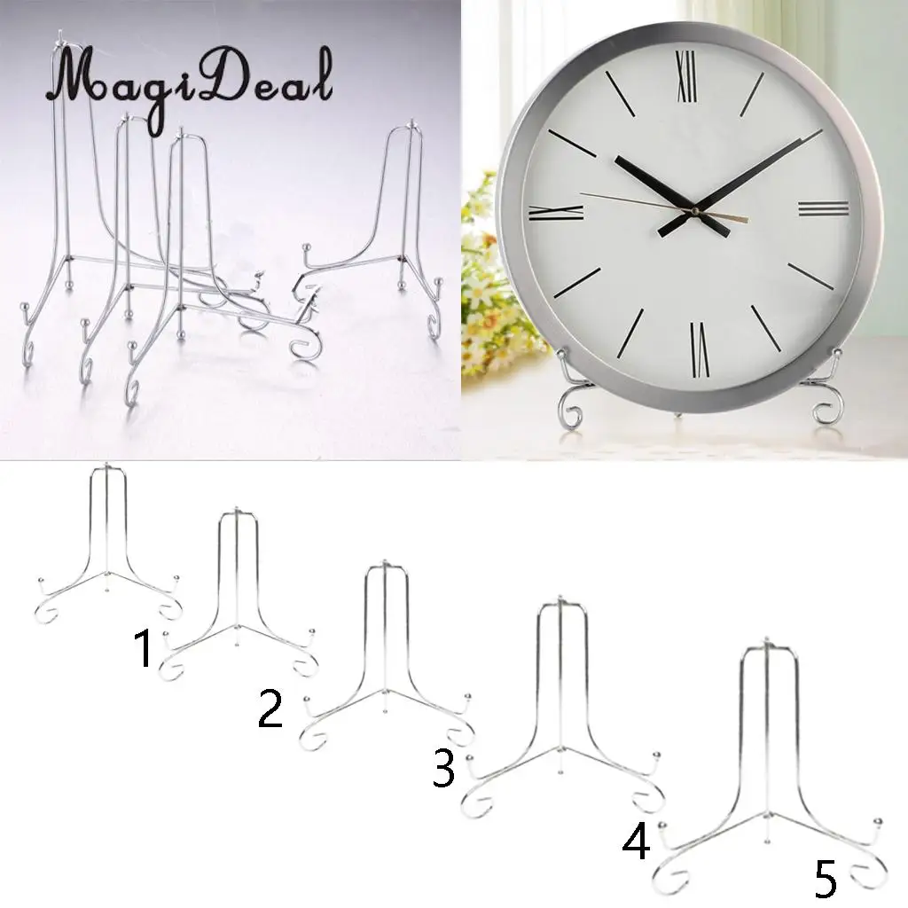 MagiDeal Iron Wire Display Rack Holders Display Easel Tabletop Books Stand Silver 4inch-12inch