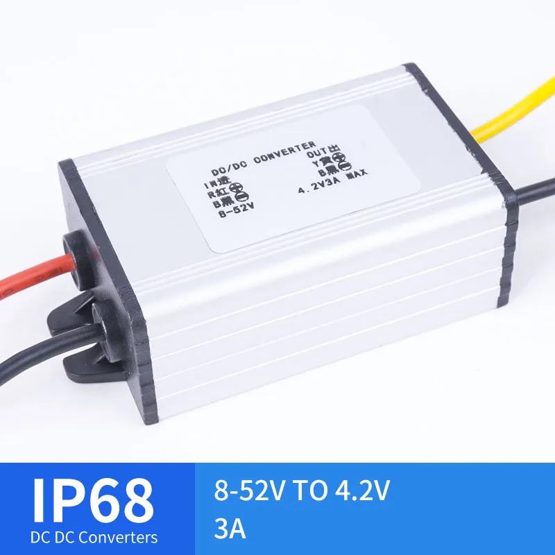 8-52V to 4.2V 3A DC DC Small Aluminum Shell Converter Waterproof Golf Cart Converter Reducer High Quality RCNUN CE RoHS
8-52V to 4.2V 3A DC DC Small Aluminum Shell Converter Waterproof Golf Cart Converter Reducer High Quality RCNUN CE RoHS