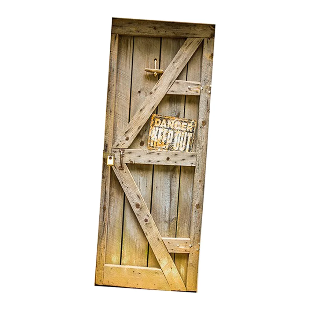 2pcs 3D Self Adhesive Door Wall Fridge Sticker Wrap Mural Wooden Door