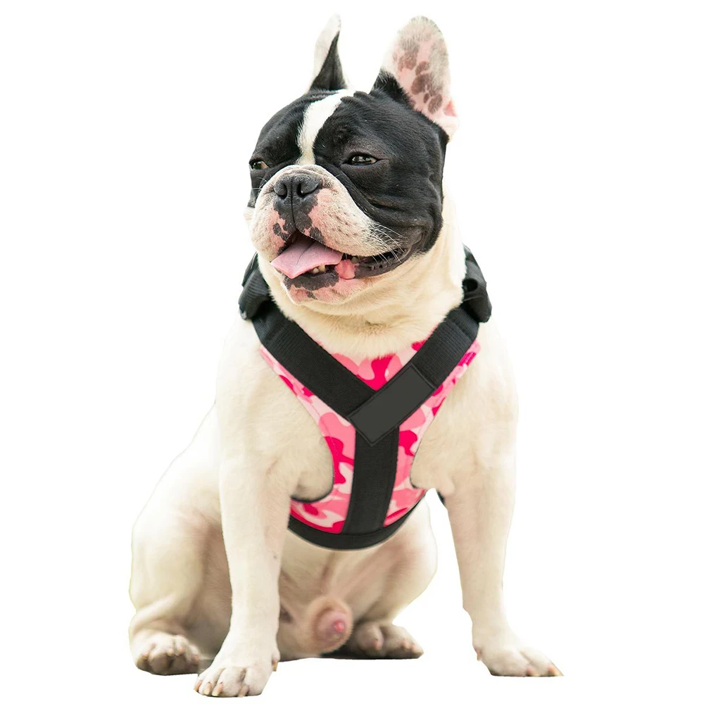 Image Medium And Large Dog Harness Vest Reflective Tape Yarn Breathable And Comfortable Mesh Pet Dog Leash Big Dog Harness S XL